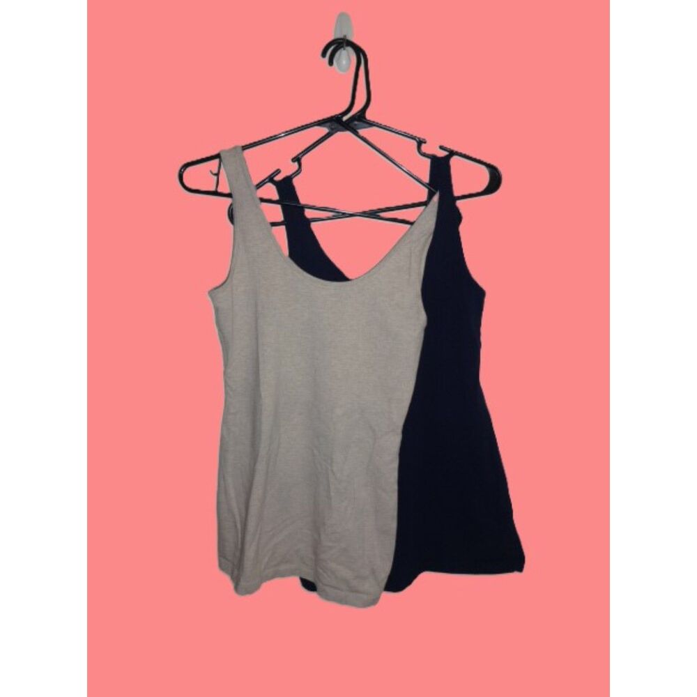 Maurices ~ 2-Pack Small Blue & Tan Layering Tanks ~ Stretchy Cotton